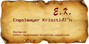 Engelmayer Krisztián névjegykártya